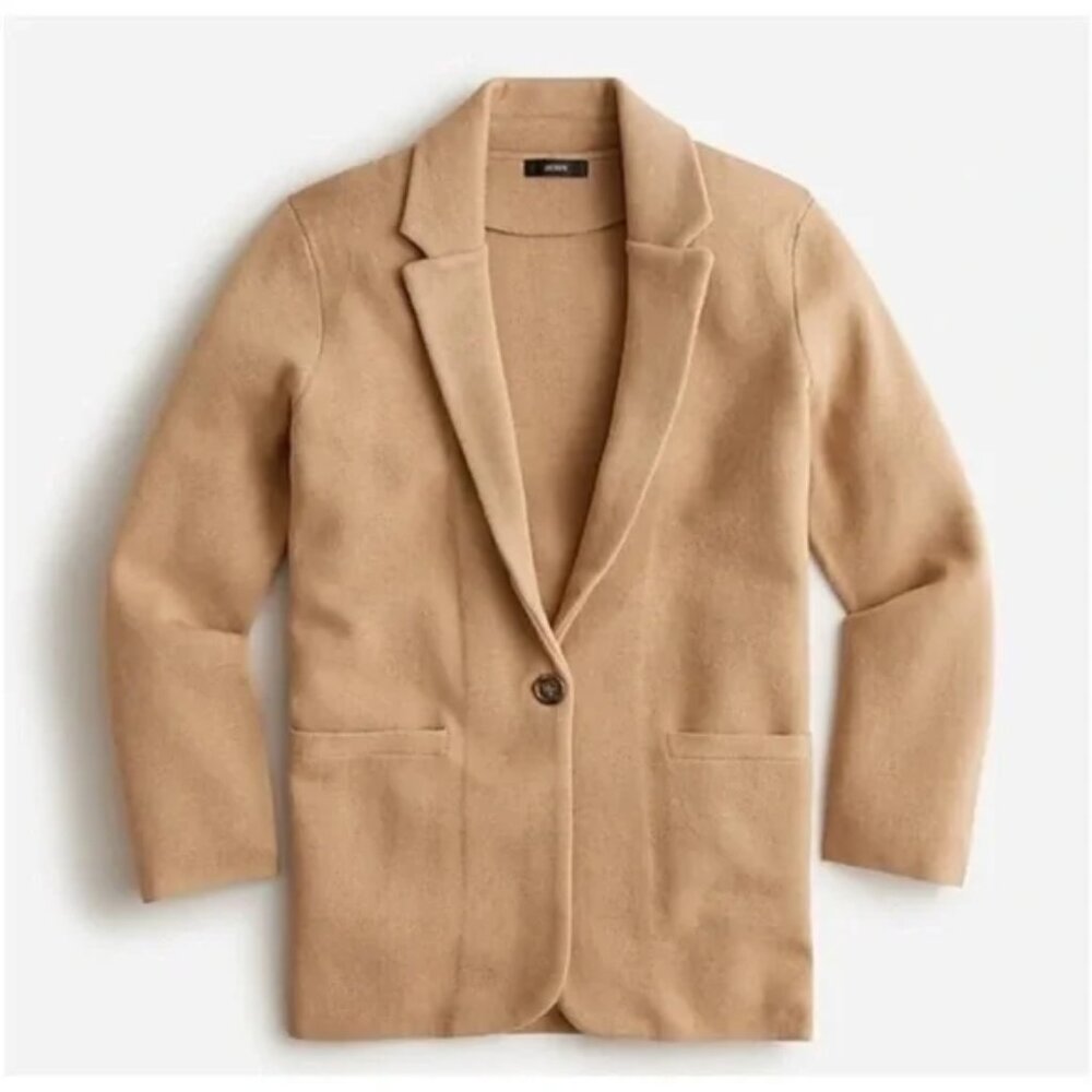 J Crew Cecile Relaxed Sweater Blazer Cardigan Tan Size XXS